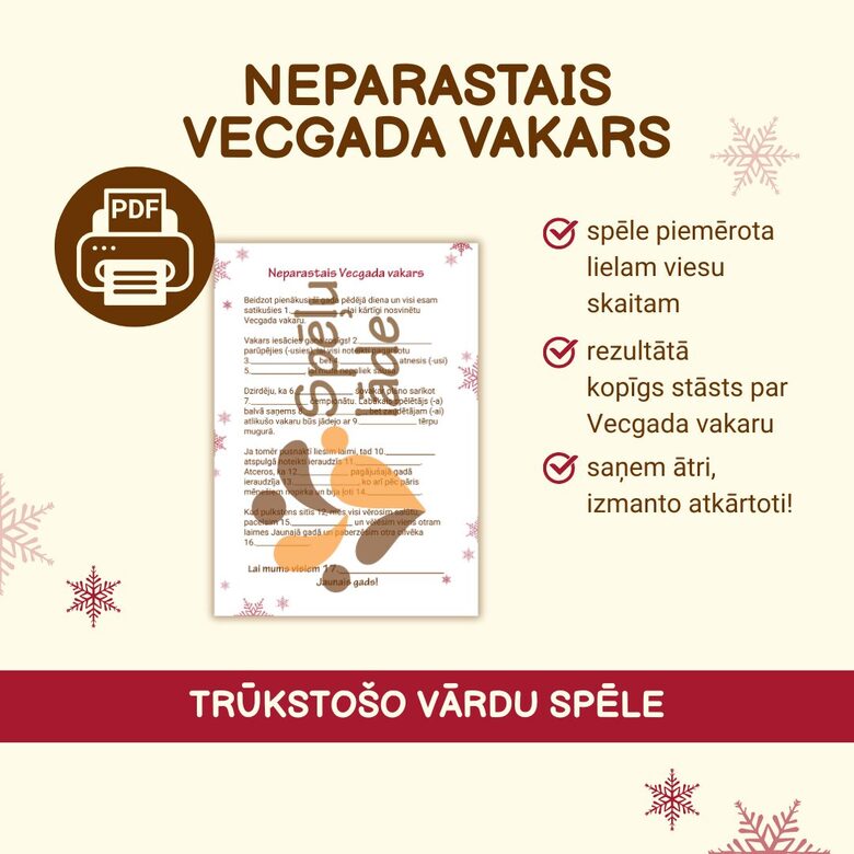 SPĒLE "NEPARASTAIS VECGADA VAKARS"